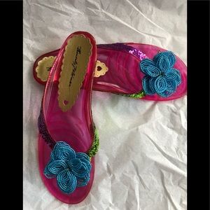 Beverly Feldman multicolored sequins rubber sandal